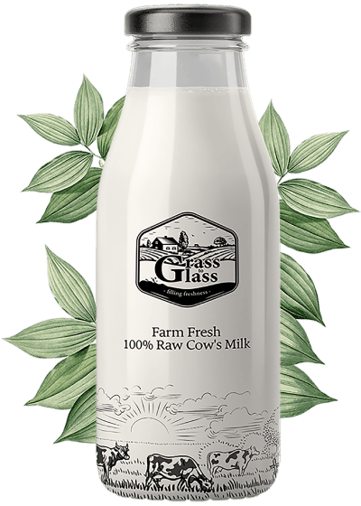 Grass to Glass farm fresh milk in glass bottle